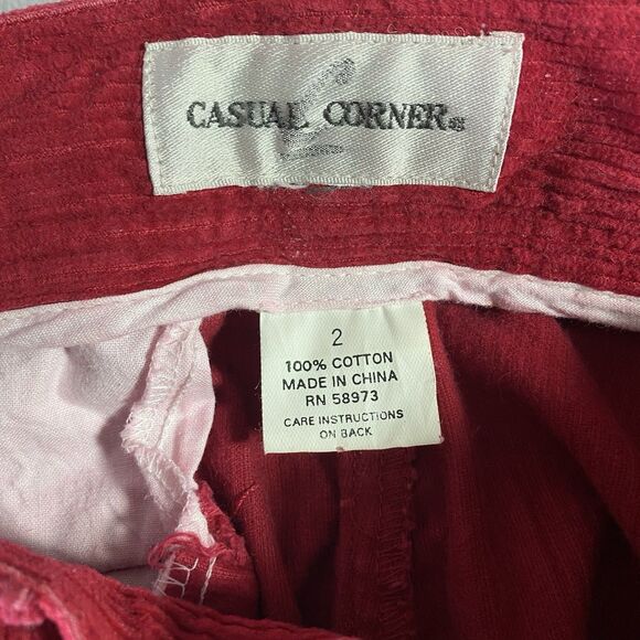 CASUAL CORNER Shorts Vintage High Waist Pleated Bermuda Retro Mom Womens 2 Red - Picture 4 of 7